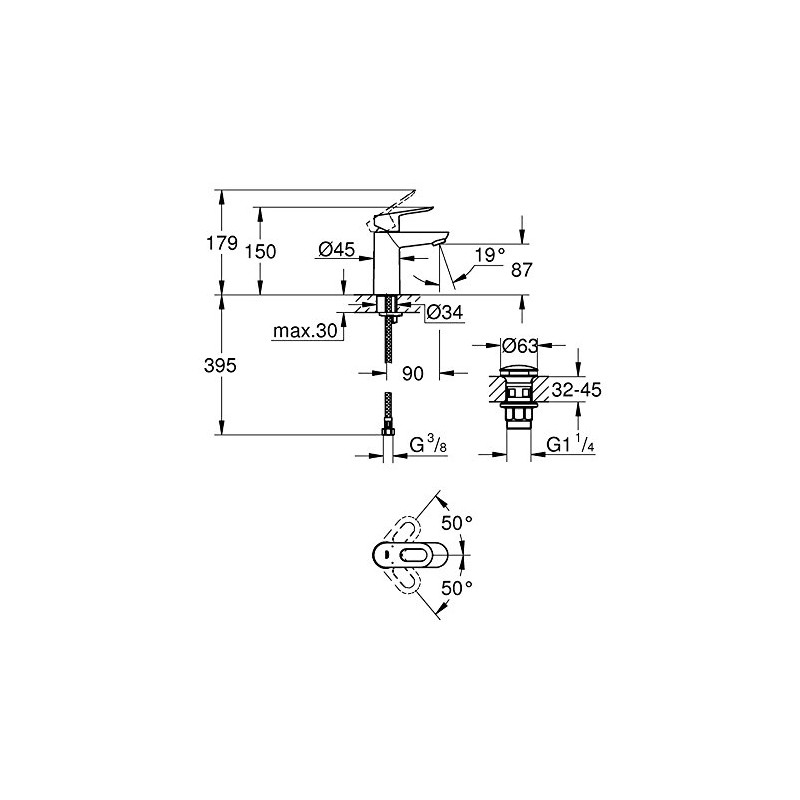 Grohe Start Loop | Bathroom Basin Mixer Tap – Single