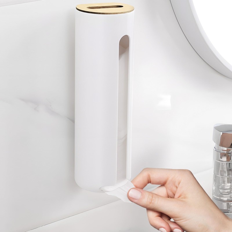IWNTWY Cotton Pad Holder, Wall Mounted Cotton Rounds Holder Dispenser