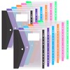 Colorlife Binder Pocket 12 Pack Plastic Envelopes Binder Folders 11