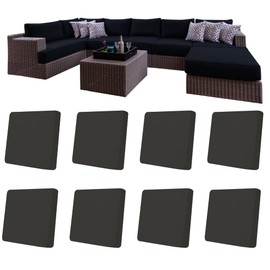 luweetop 8Pcs Stretch Patio Cushion Covers,Outdoor Couch Cushion Cover Replacement Non-Slip,Yard Patio Couch Cover Slipcovers for Outdoor Furniture Protector Cover-Black