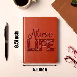 WHLBHG Nurse Gift Nurse Life Leather Journal Notebook Nurses Week Gifts Nursing Gifts For New Nurses Registered Nurse Appreciation Gift(Journal-NURSE LIFE)