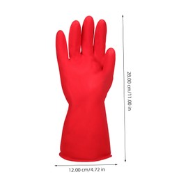 KOMBIUDA 4 Pairs Reusable Rubber Cleaning Gloves Skid Dishwashing Household Mittens Durable Odorless Flexible Comfortable for Kitchen Bathroom and Gardening