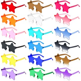 ZZXLOPEZ Party Glasses, Pack of 18 Magic Colours Party Glasses, Hippie Glasses, Transparent Candy Colour Sunglasses for Beach Decorations, Party Accessories, Photo Props, Adults and Children