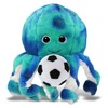 DolliBu Blue Tie-Dye Octopus Stuffed Animal with Soccer Ball Plush