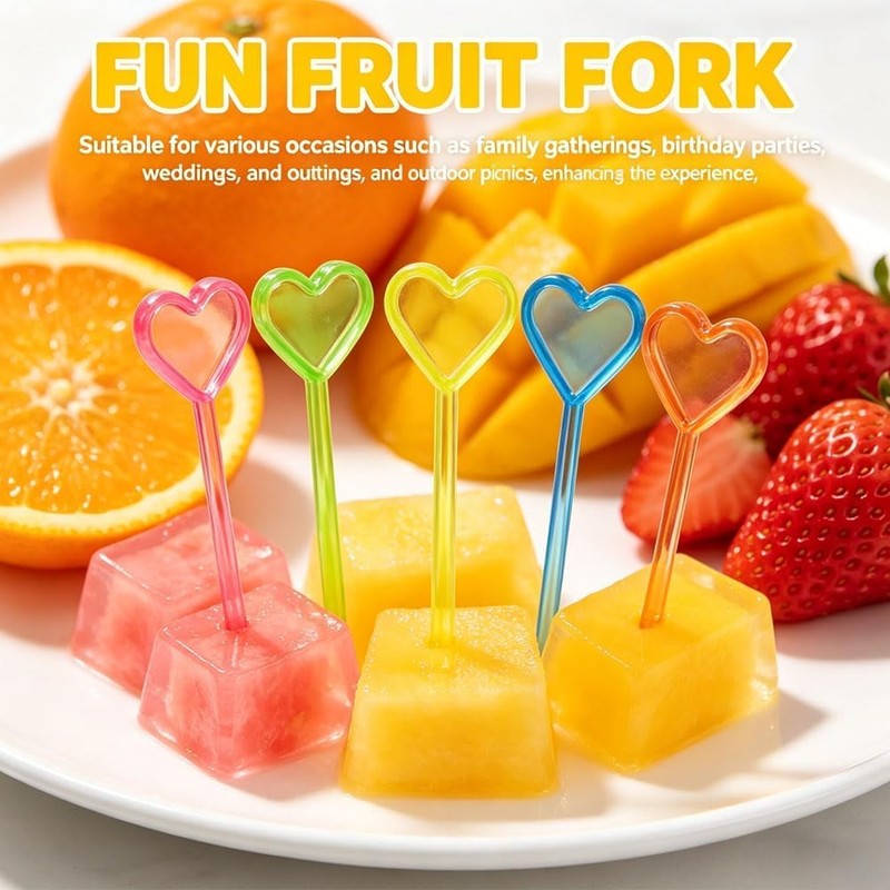 Set of 200 Multicoloured Cocktail Sticks for Children, barbecues, Family