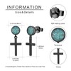 KoyeKei Black Cross Stud Earrings 925 Sterling Silver Turquoise Religious