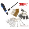 Unbranded 38pc Industrial Wire Brush Set 1/4" Hex Shank Long Ext Stainless Steel Nylon