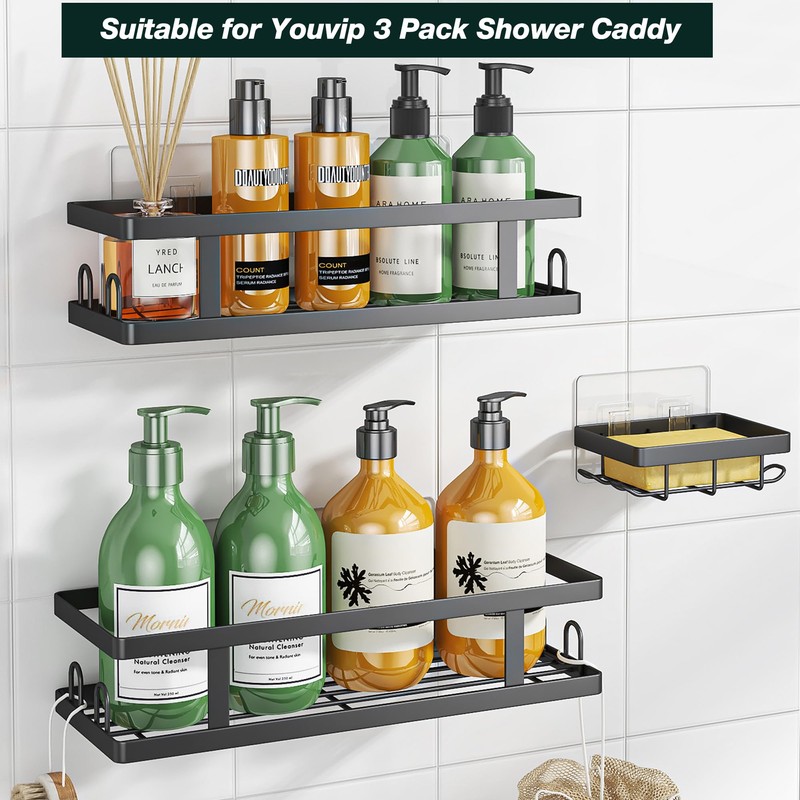 Youvip 3 Pack Shower Caddy Adhesive for Replacement,Adhesive Strips Suitable