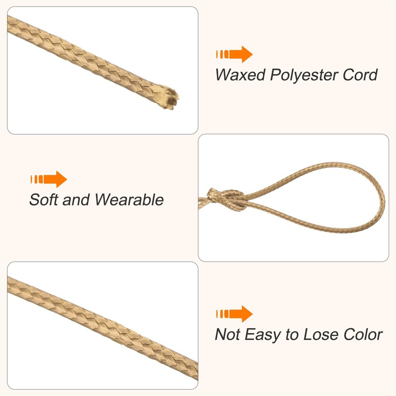sourcing map Waxed Cord 0.8mm Waxed Polyester Cord 175 Yard