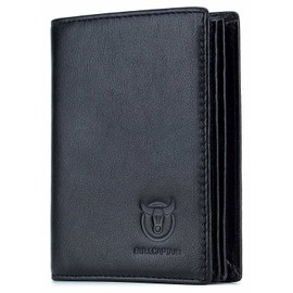 Strong Large Capacity Genuine Leather Bifold Wallet/Credit Card Holder for Men with 15 Card Slots QB-027 (Black)