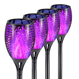 EOYIZW Solar Lights Outdoor, 4 Pack Premium 99 LEDs Purple Halloween Decorations Solar Lights - IP65 Waterproof Garden Outdoor Decor for Halloween Yard Patio Porch