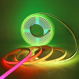 MALIIGAZA Addressable COB LED Strip, IP68 Waterproof 24V 16.4ft WS2811 RGB-IC Dream Rainbow Color LED Tape, 720LEDs/m with Silicone Tube, for Outdoor Decor Lighting (Without Power Supply)