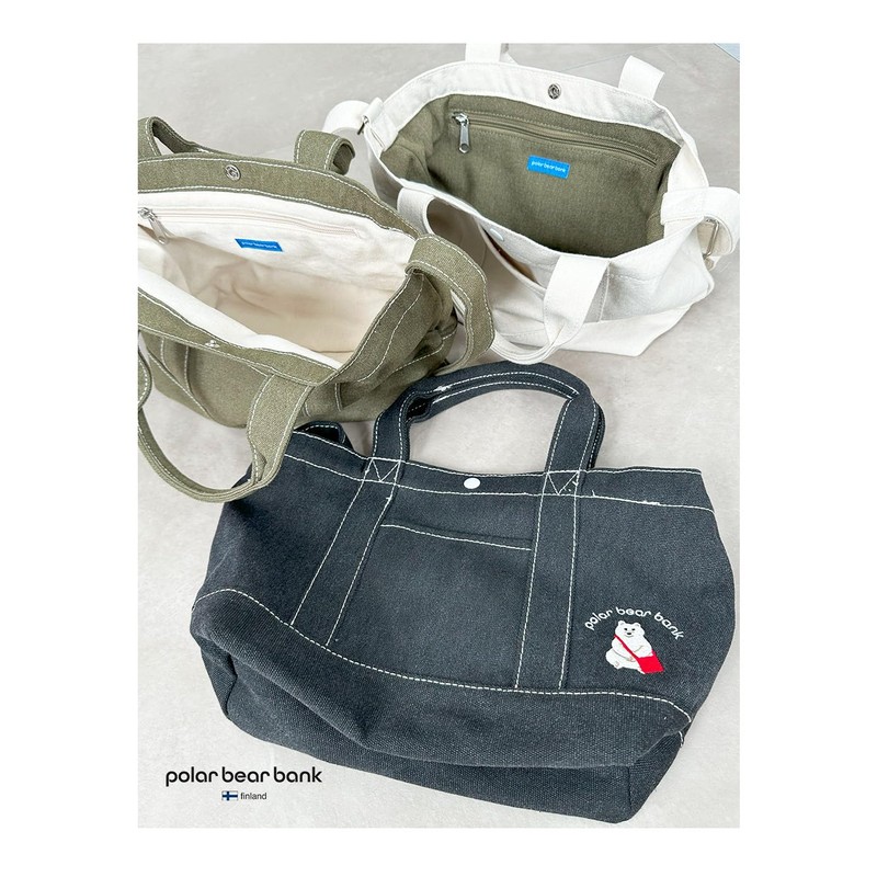 Polar Bear Bank Women's Shoulder Bag, Tote Bag, Canvas, 2-Way,