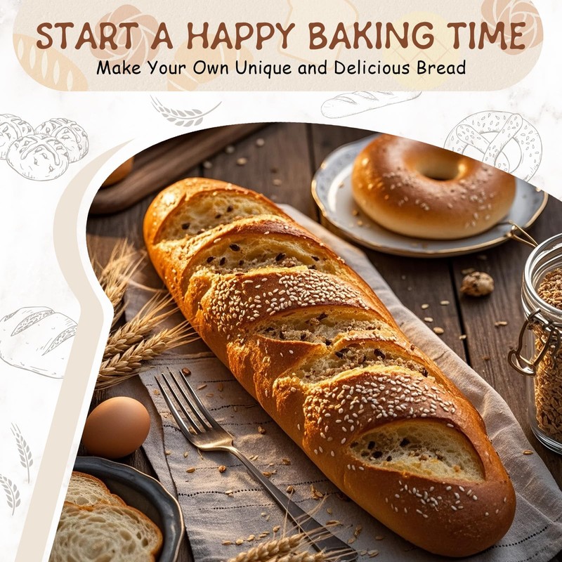 Sourdough Kit, 40oz Sourdough Starter Kit, 2 Silicone Banneton 9