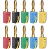 Cleqee 4mm Banana Plug High Current Quick Connect Gold-Plated 10PCS