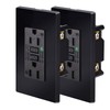 Nineleaf Black GFCI Outlet 15Amp 2PK,Black Outlets Receptacles,GFI Electrical Outlet