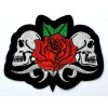 unbranded Skull Red Rose Biker Embroidered Patches Iron On Appliqué 1777