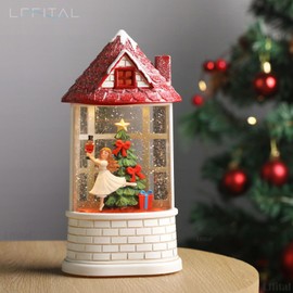 Christmas Snow Globe Ballerina Nutcracker Snow Globe Lantern with Music Glittering Lighted Christmas Tree and Clara Snow Globe Table Decoration for Girls,USB and Battery Operated, 8.2"