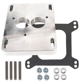 Tektall Intake manifold adapter Replace for TBI 5.7 350 adapts a small block 1.75" bore throttle body injection 1" thick Fits Pattern 4-barrel Manifold Alloy Durable
