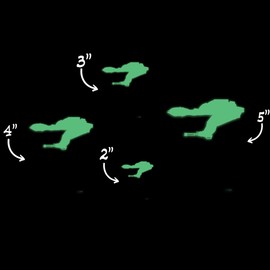 Trek Inspired Klingon Bird of Prey Silhouette Space Voyager Glow in The Dark Sticker Decal for Phone Tablet Laptop Car Truck Window | 3" Sticker | Green