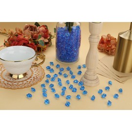 AWARDSEN Pack of 500 Blue Acrylic Decorative Diamonds, Gemstones for Wedding, Crafts Decoration, Glitter Stones, Decorative Stones, Party, Vase Funding, Muggle Stones, Colourful