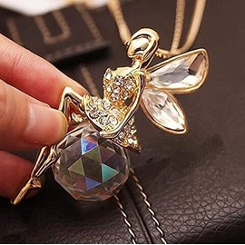 Car Charms for Rear View Mirror Rainbow Guardian Angel Crystal Guardian Angel Rearview Mirror Window Hanging & Porch Decor