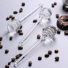 2Pcs Transparent 6" Glass Honey Dipper Sticks Stirring Sticks Server