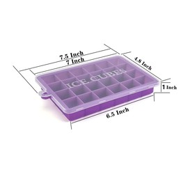 TAO CICADA Ice Cube Tray, 3 Pack Silicone Ice Cube Molds, Silicone Ice Cube Trays, 24 Cube per Silicone Ice Trays, Easier to Release, BPA Free for Alcohol/Coffee/Beverages (Pink, Light blue, Purple)