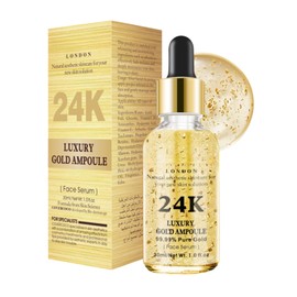 24k Gold Serum For Face Anti Aging-Facial Serum-Skin Glow With 99.99% Pure Gold, Wrinkle Filler, Anti Aging Serum For Face, Skin Brightening, Reduce Fine Lines & Wrinkles, Deep Hydrating-30ml