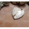 Kintsugi Smaller 3/4" 20mm White Howlite Broken Heart Mended with