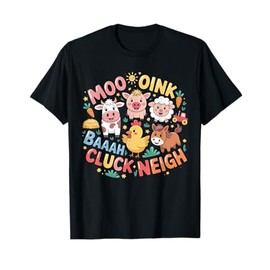 Farm Animal Sounds Moo Oink Baa Cluck Neigh Kids T-Shirt