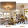 ALAISLYC Boho Rattan Flush Mount Ceiling Lights 12 Inch Farmhouse