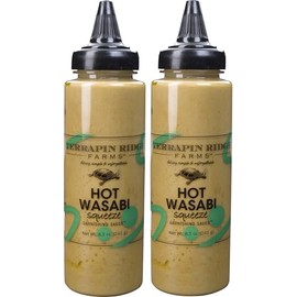 Terrapin Ridge Farms Hot Wasabi Garnishing Sauce – Spicy Wasabi Condiment for Sushi, Crab Cakes, Salmon & Dips, Vegan & Keto – 8.5 oz squeeze bottle (Pack of 2)