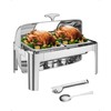 Garvee Rectangle Roll Top Chafing Dish Buffet Set,9QT Stainless Steel