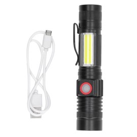 USB Rechargeable Flashlight Mini Portable Magnetic Work Flashlight Zoomable LED Work Torch for Outdoor Activities