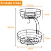 Bomclap Fruit Basket with Banana Holder - 2-Tier Metal Fruit