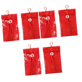 Operitacx 6 Pcs Set Spring Festival Red Envelope Chinese Knot Red Packet Red Packets Party Favors Chinese Style Red Packet New Year Money Pouch Money Packet Spring Money Pouches