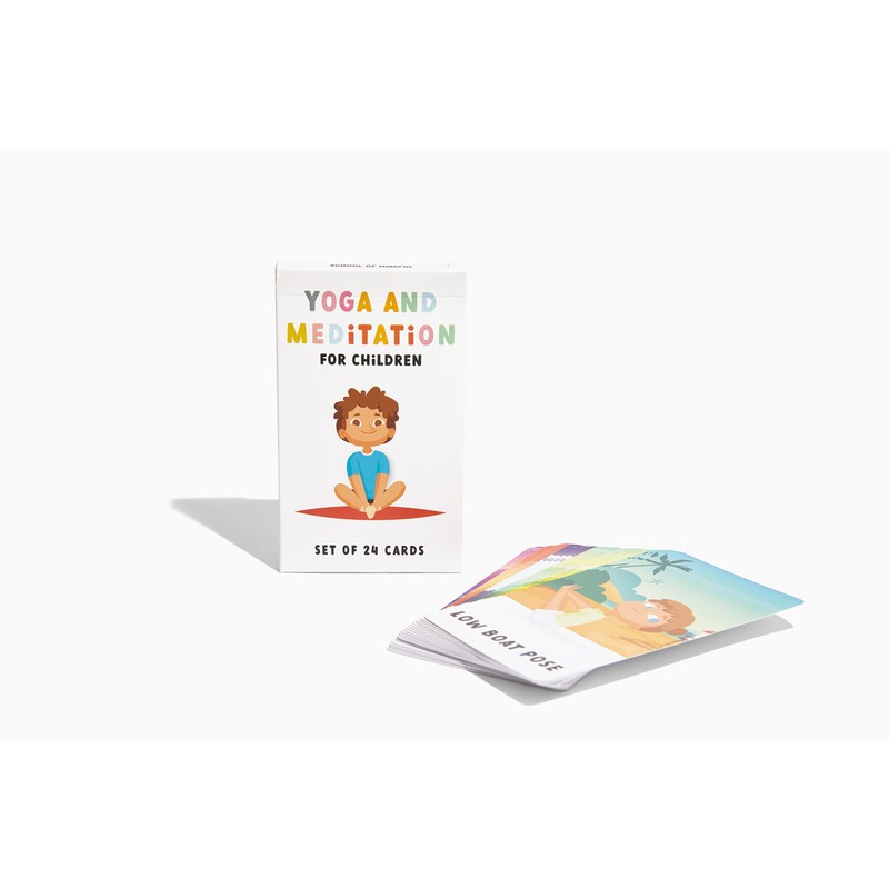 Kids Yoga and Meditation Flashcards, 24 Cards, Mindfulness Activities for