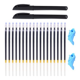 BEIBXHQQ 2 Black Pen Barrels and 18 Blue Refills and 2 Pen Holders, Magic Pen, Magic Ink, Magic Pen for Children, Suitable for Children's Calligraphy, Painting and Fun Learning, Etc.
