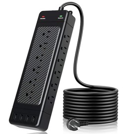 Power Strip Surge Protector, Yostyle Ultimate 18-Outlet with Smart USB Ports | Wall-Mountable Design | 10 Ft Heavy-Duty Extension Cord | Efficient Charging Station for All Your Devices