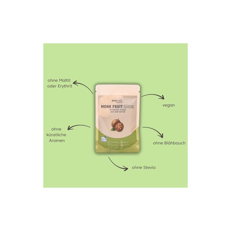 Makecake Monk Fruit Sweetness - Natural Sugar Substitute without Stevia