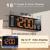 JALL 16" Large Digital Wall Mount Clock, Count Down Timer,