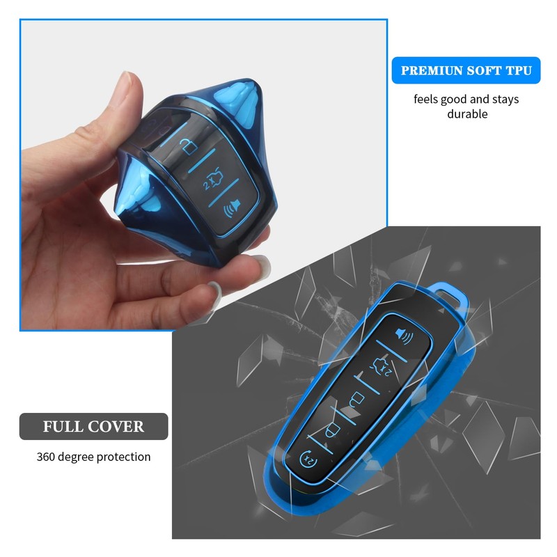 QBUC for Ford Key fob Cover,Soft TPU Car Key Case