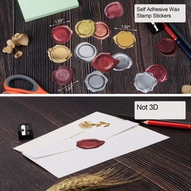 ANCIRS 135pcs Adhesive Seal Stickers, Decorative Stamp Envelope Backing Stickers for Diary Craft Scrapbook DIY Gift, Students
