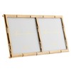 Lawrence Frames 4x4 Double Gold Metal Picture Frame with Bamboo