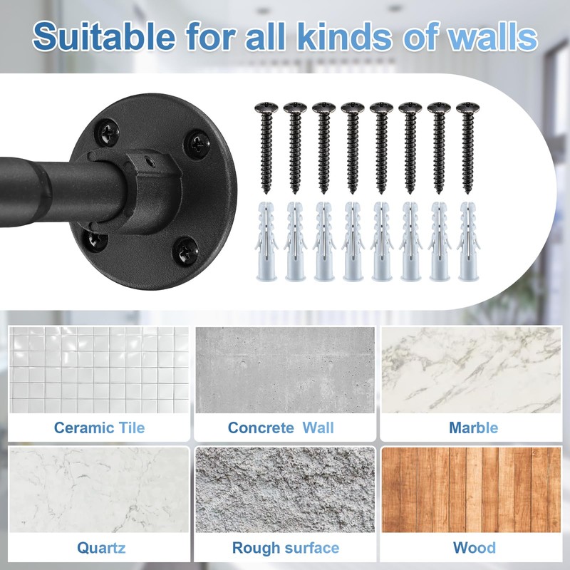 Heavy Duty Shower Curtain Rod - 28 to 48" Fixed