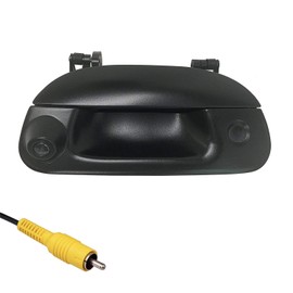 Master Tailgaters Black Tailgate Handle with Backup Camera Replacement for Ford F150 F250 F350 F450 F550 (1997-2007) | Key Hole Plug | IP68 Waterproof | Parking Grid Lines Available | Easy to Install