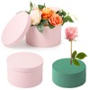 Round Floral Foam Present Box, Pink Floral Present Box with