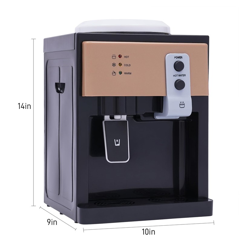 YIPONYT Top Loading Countertop Water Cooler Dispenser, 3 Temperature Settings