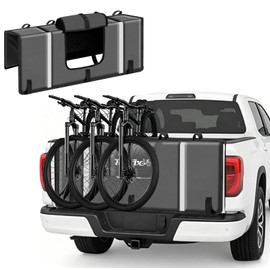 Tanfix Tailgate Pad for Mountain Bikes, 51" Tailgate Protection Pad for Compact & Mid-Size Trucks, Holds Up to 5 Bikes, with Tool Pockets, Backup Camera Access Flap